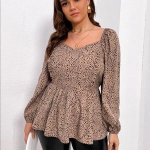 Long sleeve peplum blouse